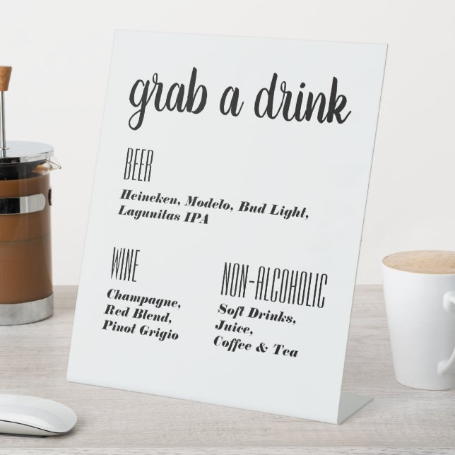 Grab a Drink Bar Sign Sockelschild (In Situ)