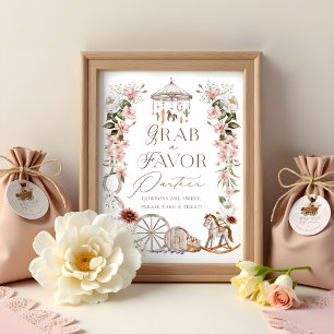 Grab A Favor Partner Wild Western Baby Shower Poster