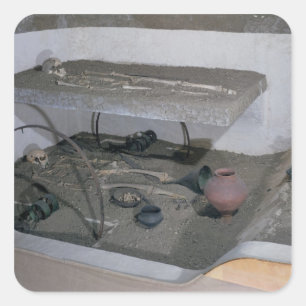 Grab eines gaulischen Häuptlings und seines Wagenf Quadratischer Aufkleber