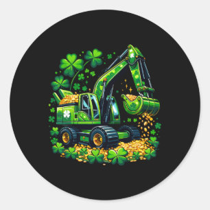 Grab Glück Shamrock St Patricks Bagger Kinder B Runder Aufkleber