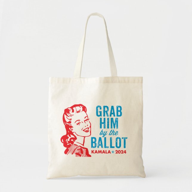Grab Ihm von der Partie - Kamala Harris Tote Bag Tragetasche (Vorne)