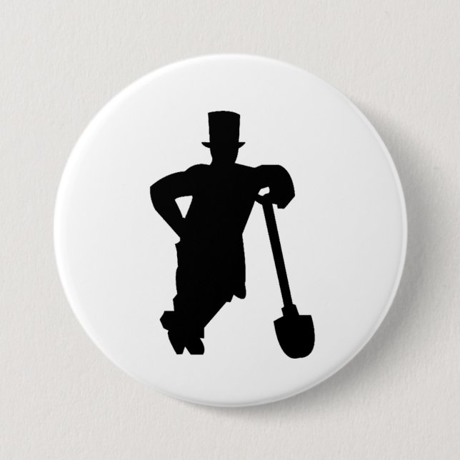 Grab mit Schaufel  Button (Vorderseite)