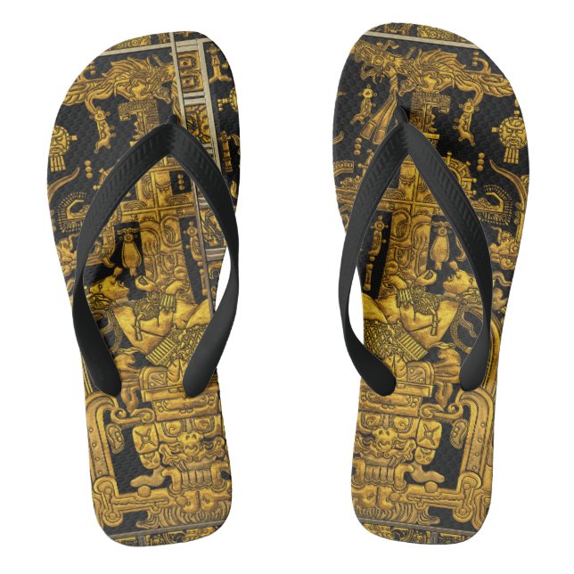 Grab von Pakal - Golden Palenque Astronaut Flip Flops (Fußbett)