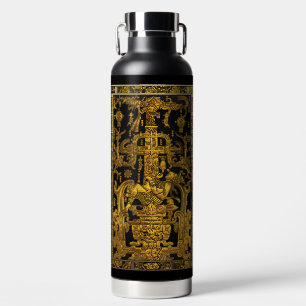 Grab von Pakal - Goldener Palenque Astronaut Trinkflasche