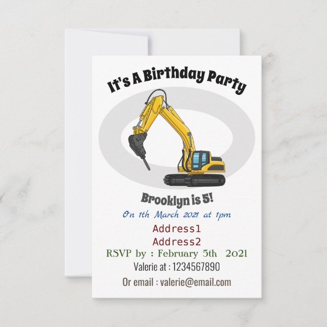 Grabbagger-Cartoon Einladung (Vorderseite)