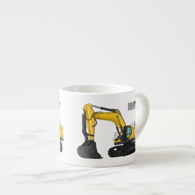 Grabbagger-Cartoon Espressotasse (Vorderseite Rechts)