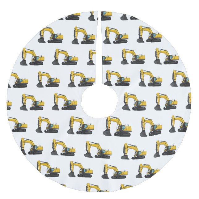 Grabbagger-Cartoon Polyester Weihnachtsbaumdecke (Vorderseite)