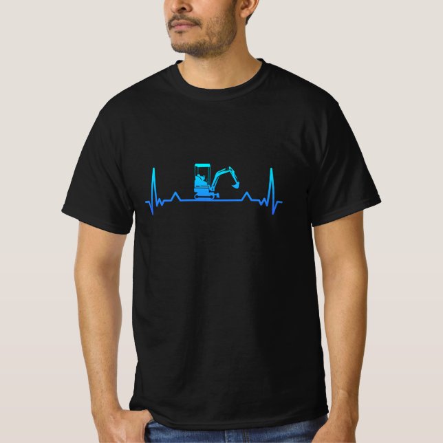 Grabbagger - Heartbeat-Vater-Geschenk T-Shirt (Vorderseite)