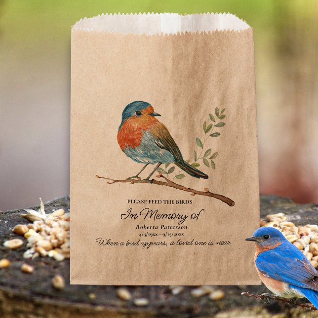 Grabbeigabe zur Trauerfeier Blauevogel Vogelfutter Geschenktütchen (Von Creator hochgeladen)