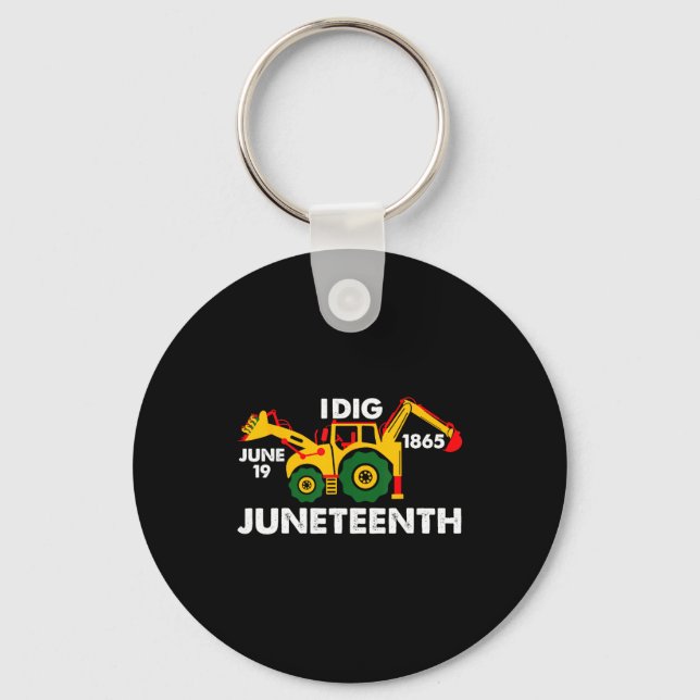 Grabbt Juneteenth-Fäuste Traktor 19. 1865 Schlüsselanhänger (Vorderseite)