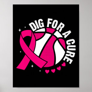 Grabe Für Einen Heilung Skelett Rosa Brustkrebsbew Poster