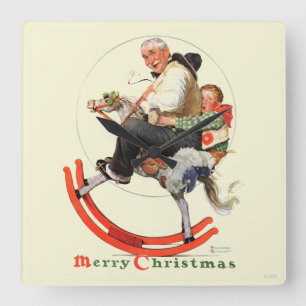 Gräben auf Rockpferd Quadratische Wanduhr