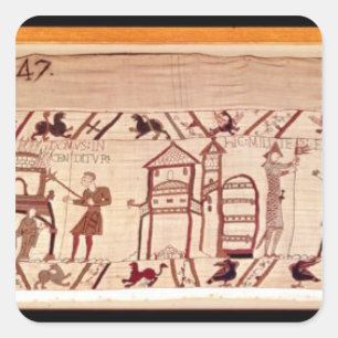 Graben der Befestigungsanlagen für ein Camp am Quadratischer Aufkleber