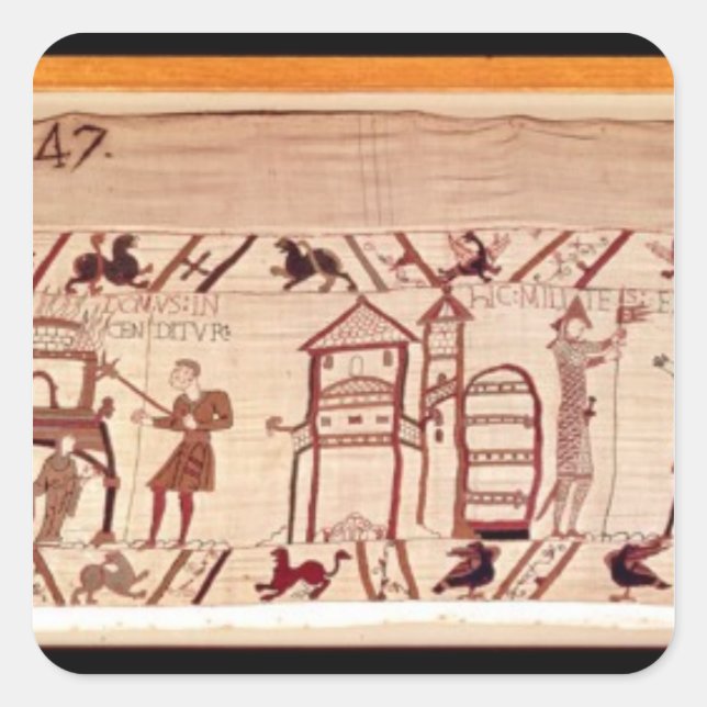 Graben der Befestigungsanlagen für ein Camp am Quadratischer Aufkleber (Vorderseite)