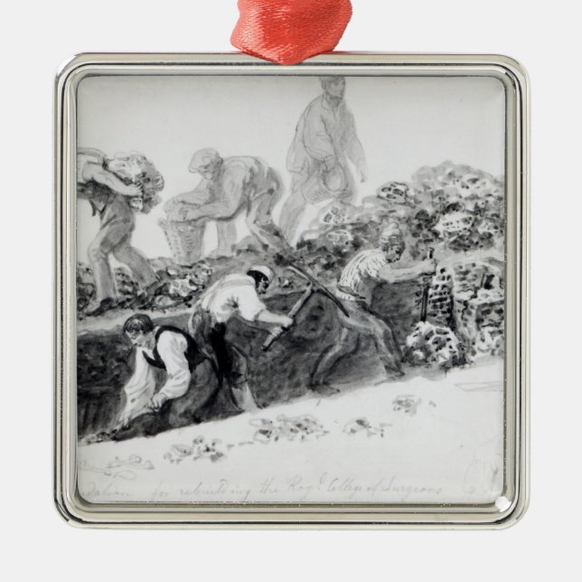 Graben eines Lochs für die Grundlagen Ornament Aus Metall (Vorne)