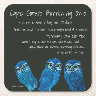 Graben Eulen-der Küstenkunst-Kap-Koralle Florida Rechteckiger Pappuntersetzer