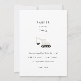 Gräberbau Party Minimaler Geburtstag Einladung