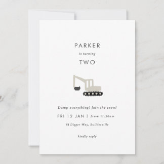 Gräberbau Party Minimaler Geburtstag Einladung