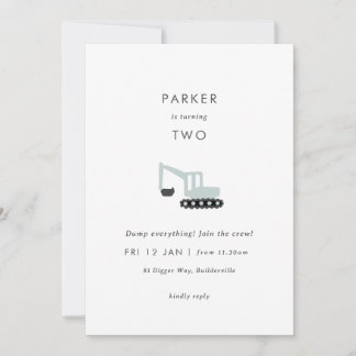 Gräberbau Party Minimaler Geburtstag Einladung