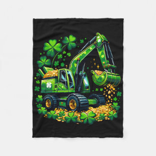 Grabglück Shamrock St Patricks Bagger Kinder B Fleecedecke