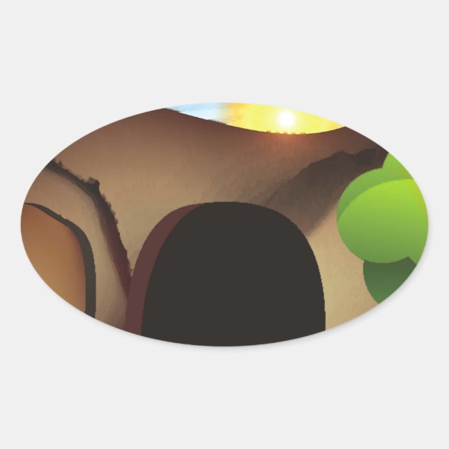 Grabmal Ovaler Aufkleber (Vorderseite)