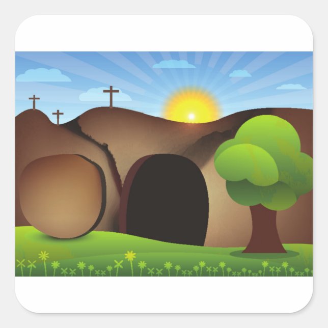 Grabmal Quadratischer Aufkleber (Vorderseite)