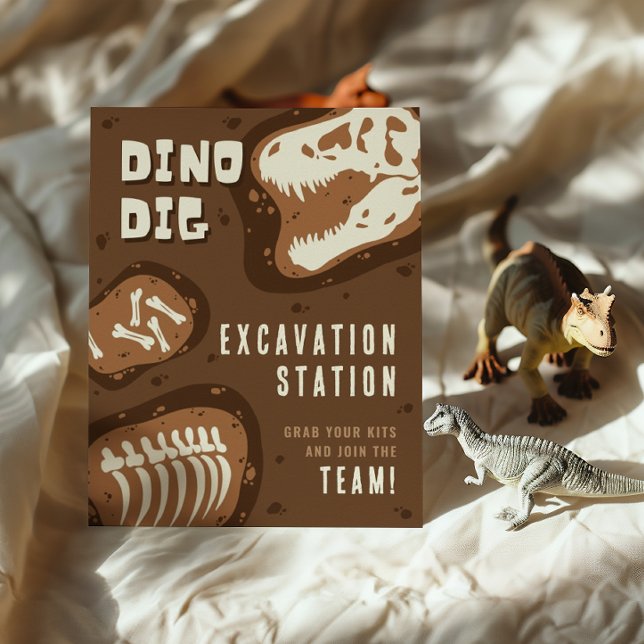 Grabstation Dino Dig Dinosaur Party Sockelschild (Von Creator hochgeladen)