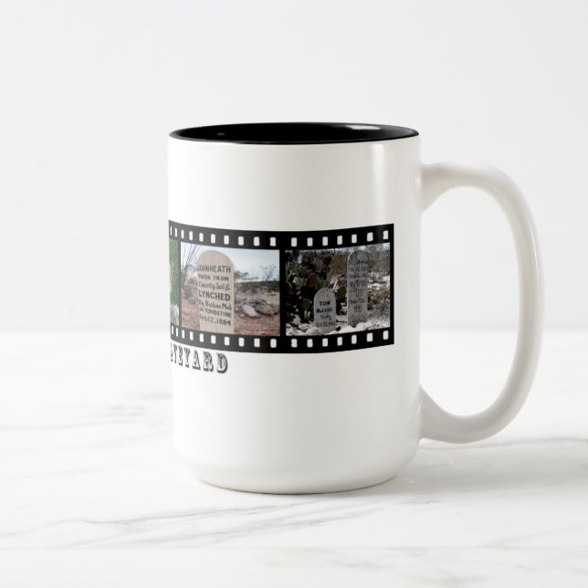 Grabstein Boothill Graveyard-Film-Streifen-Tasse Zweifarbige Tasse (Rechts)