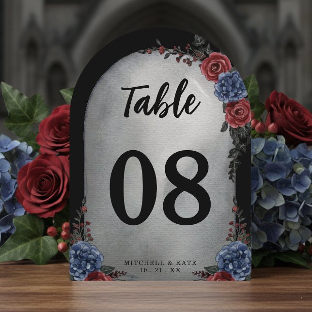 Grabstein Floral Gothic Hochzeitstisch Nummer Einladung (Von Creator hochgeladen)