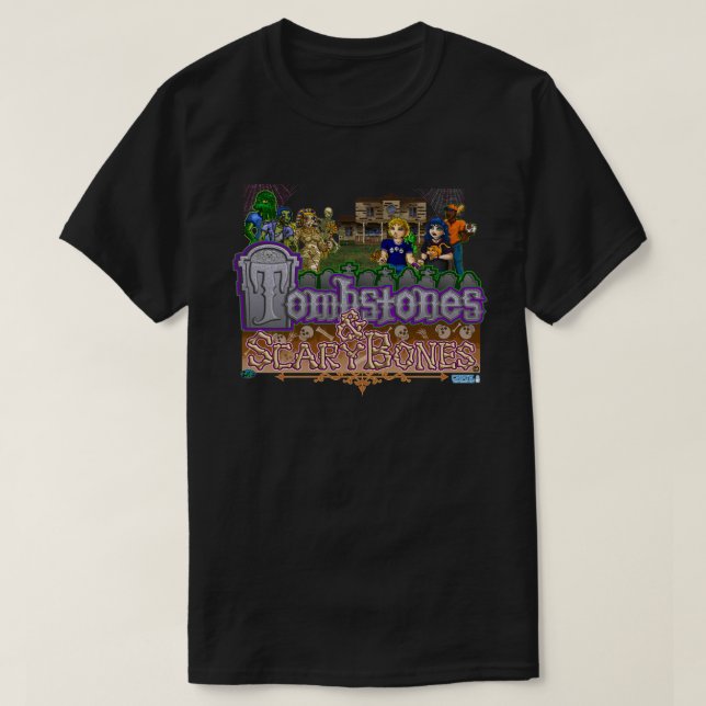 Grabsteine u. ScaryBones offizieller Spiel-T - T-Shirt (Design vorne)