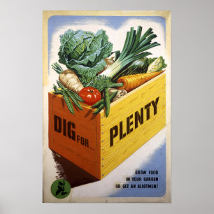 Grabung für viel - Frucht und Veg Poster