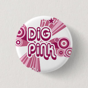 Grabungs-rosa Brustkrebs-Bewusstseins-Button Button