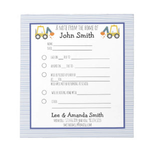 Grabungsbauschule Hinweis 1 Kind Notizblock