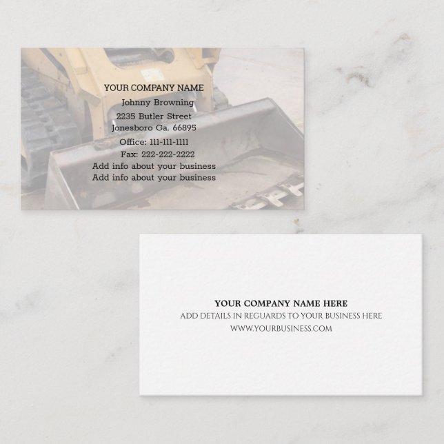 Grabungsdienstkarte Visitenkarte (Vorne/Hinten)