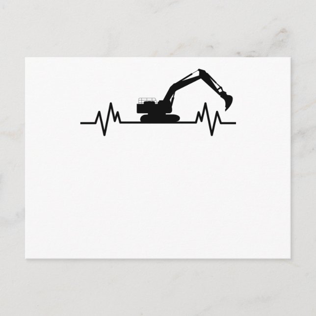 Grabungsopfer Heartbeat Motif Construction Worker  Postkarte (Vorderseite)