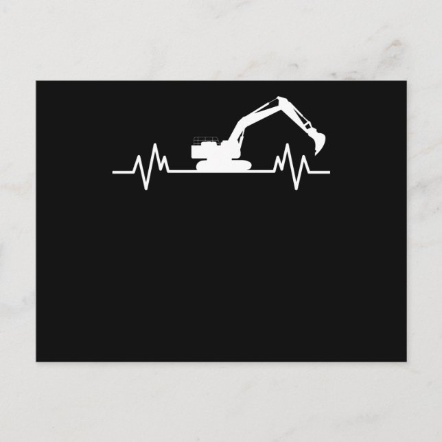 Grabungsopfer Heartbeat Motif Construction Worker  Postkarte (Vorderseite)