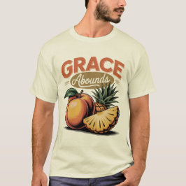 Grace Abounds Peach Ananas Retro Faith T-Shirt