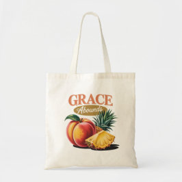 Grace Abounds Peach Ananas Retro Faith T-Shirt Tragetasche