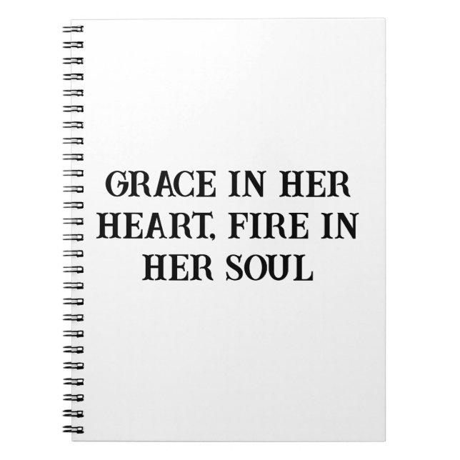 Grace and Fire Inspirational Women's Notebook Notizblock (Vorderseite)