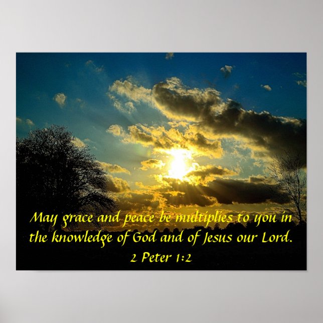 Grace and Peace Bible verse 2 Peter 1:2 Plakat (Vorne)