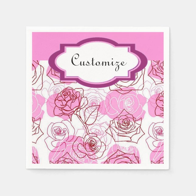 Grace & Apprecision Roses Napkins Serviette (Vorderseite)