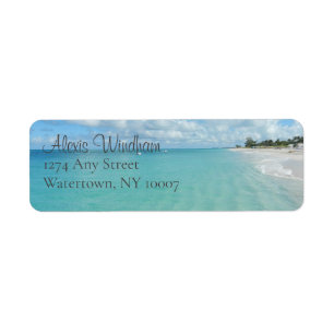 Grace Bay Beach Rücksendeadressen-Aufkleber