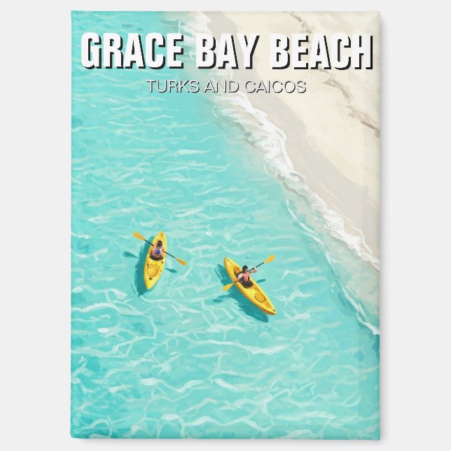 Grace Bay Beach Turks und Caicos Reisen Magnet (Vorderseite)
