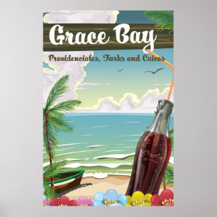 Grace Bay, Providenciales, Turks und Caicos Travel Poster