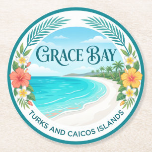 Grace Bay Turks- und Caicosinseln Runder Pappuntersetzer