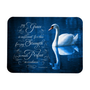 Grace Bible Verse Mute Swan Foto Magnet
