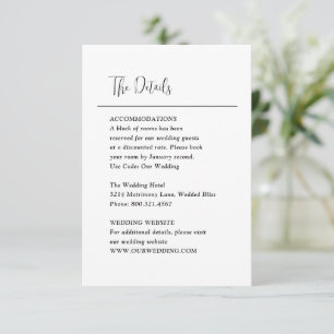 Grace Black and White Modern Wedding Begleitkarte