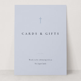 Grace Blue Minimal Cross Cards & Gifts Tischschild