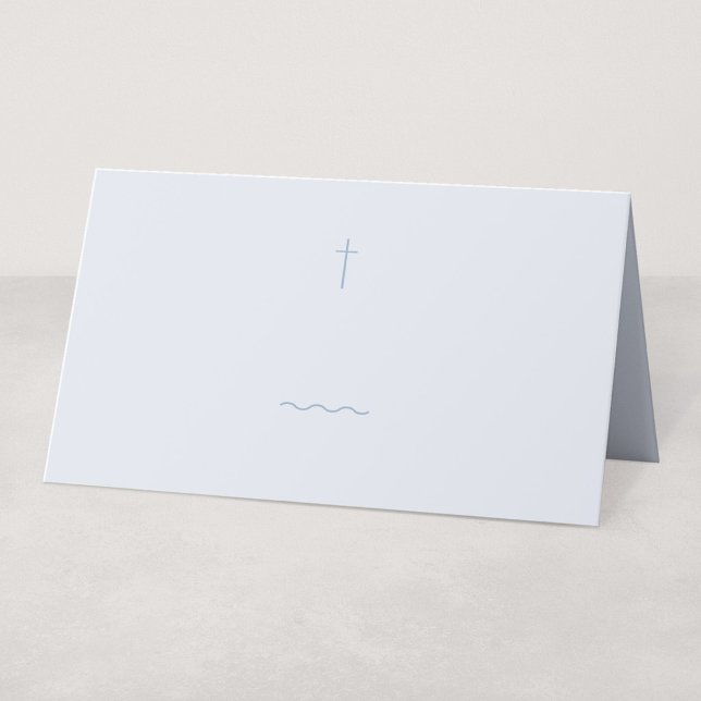 Grace Blue Religiöse Platzkarte oder Buffet-Label (Grace | Blue - Folded Buffet or Place Card for Handwriting)
