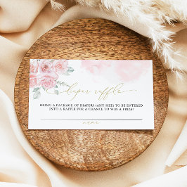 GRACE Blush Bloral Spring Girl Baby Diaper Raffel Platzkarte